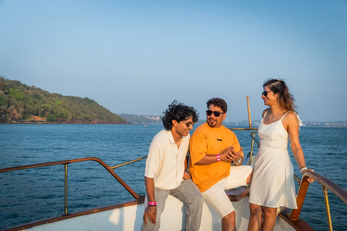 Friends relaxing aboard Solita